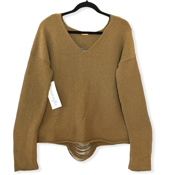 REBECCA MINKOFF Shredded Back Long Sleeve Knit Top - Picture 2 of 16